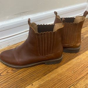 Zara leather brown booties